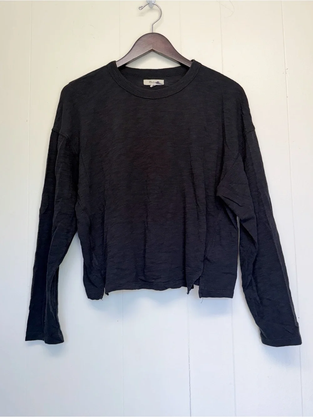 MADEWELL Slub Relaxed Long-Sleeve Tee Black Medium